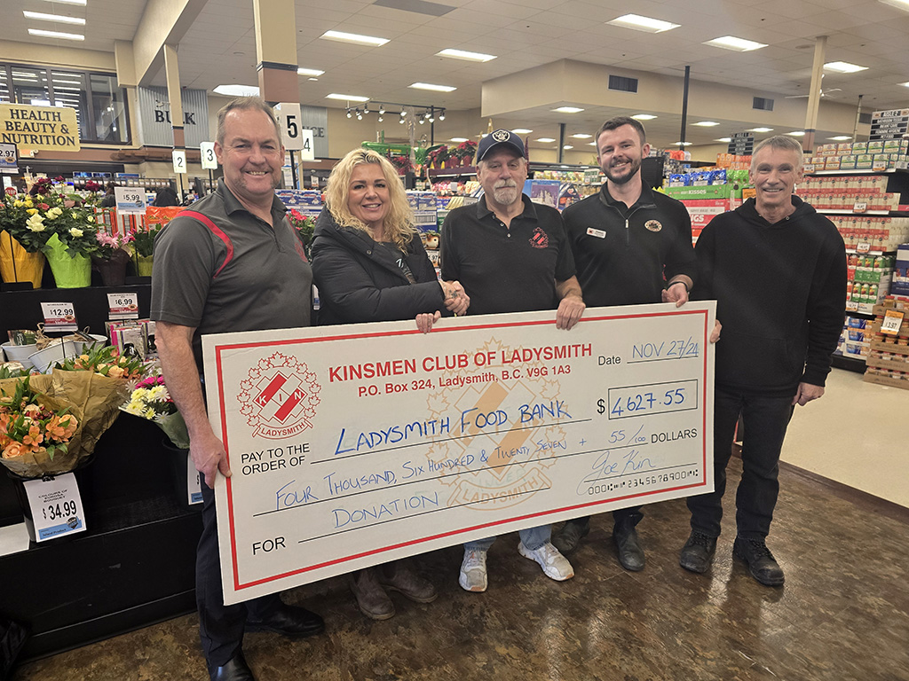 Ladysmith Kinsmen cheque